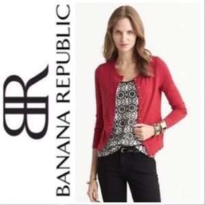 Banana Republic Red Merino Wool Blend Cardigan MP